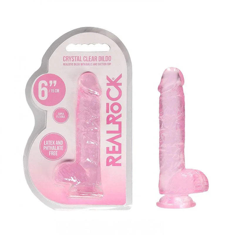 REALROCK 6'' Realistic Dildo With Balls - Pink 15.2 cm Dong – Sex toys NZ by Naughtyhut. Discreet delivery nationwide.