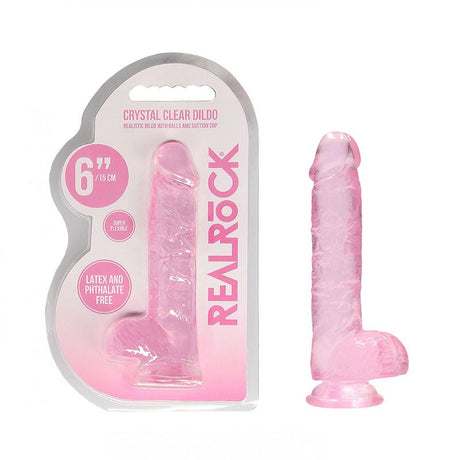 Buy REALROCK 6'' Realistic Dildo With Balls - Pink 15.2 cm Dong – Naughtyhut NZ sex toys online. Discreet delivery & top brands.