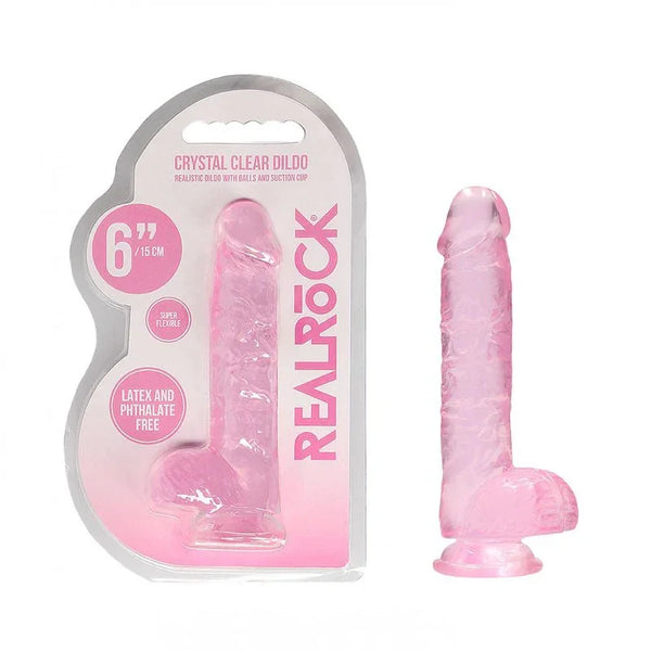 REALROCK 6'' Realistic Dildo With Balls - Pink 15.2 cm Dong – Sex toys NZ by Naughtyhut. Discreet delivery nationwide.