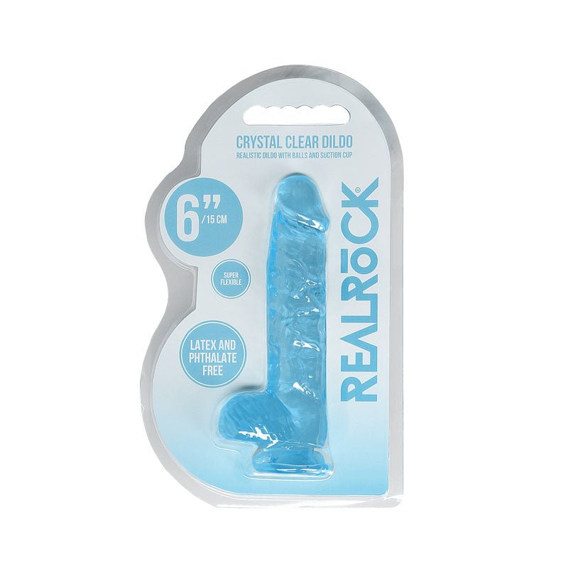Buy REALROCK 6'' Realistic Dildo With Balls - Blue 15.2 cm Dong – Naughtyhut NZ sex toys online. Discreet delivery & top brands.