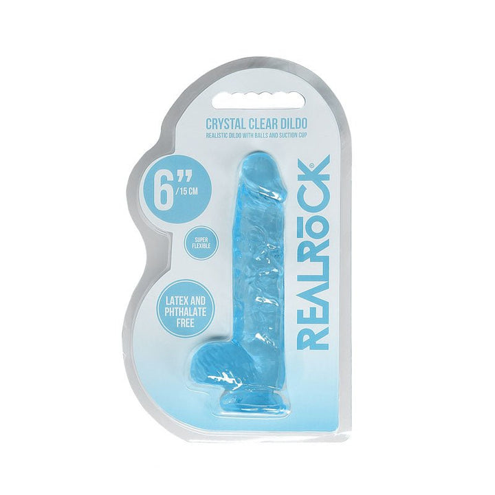 REALROCK 6'' Realistic Dildo With Balls - Blue 15.2 cm Dong – Sex toys NZ by Naughtyhut. Discreet delivery nationwide.