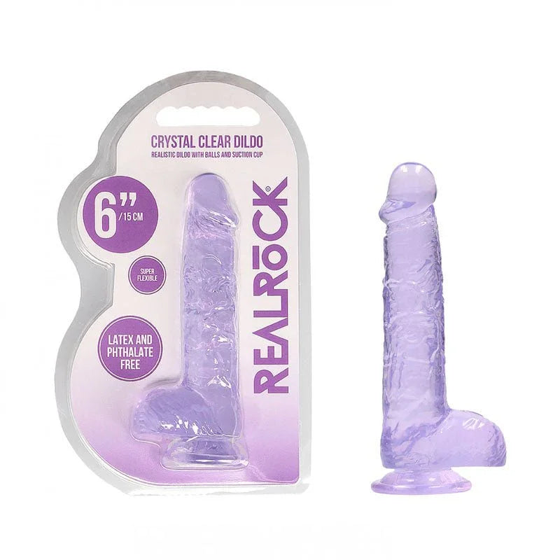 REALROCK 6'' Realistic Dildo With Balls - Purple 15.2 cm Dong – Sex toys NZ by Naughtyhut. Discreet delivery nationwide.
