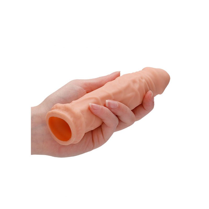 Buy REALROCK 6'' Realistic Penis Sleeve - Flesh 15.2 cm Penis Extension Sleeve – Naughtyhut NZ sex toys online. Discreet delivery & top brands.