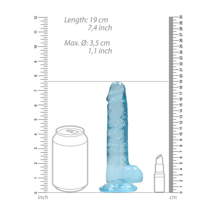 REALROCK 7'' Realistic Dildo With Balls - Blue 17.8 cm Dong – Sex toys NZ by Naughtyhut. Discreet delivery nationwide.