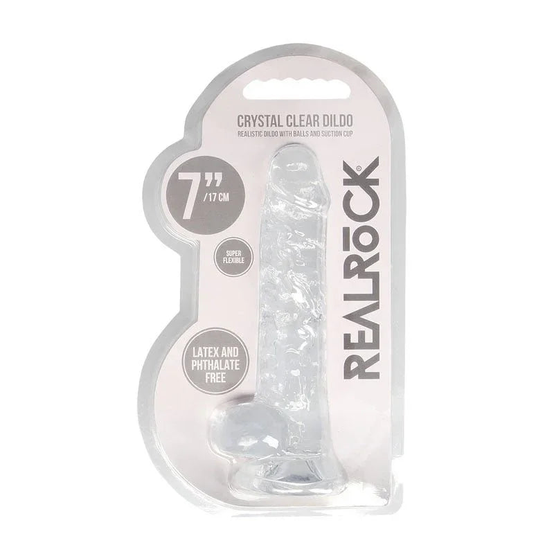 REALROCK 7'' Realistic Dildo With Balls - Clear 17.8 cm Dong – Sex toys NZ by Naughtyhut. Discreet delivery nationwide.