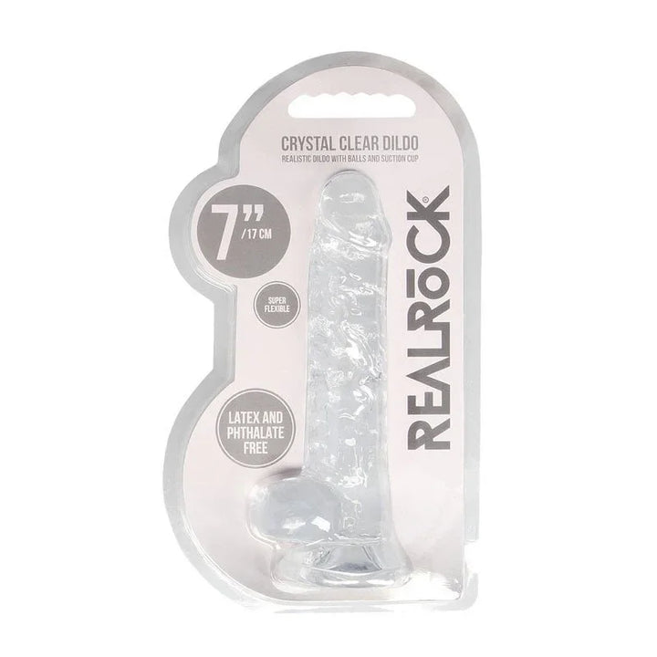 REALROCK 7'' Realistic Dildo With Balls - Clear 17.8 cm Dong – Sex toys NZ by Naughtyhut. Discreet delivery nationwide.