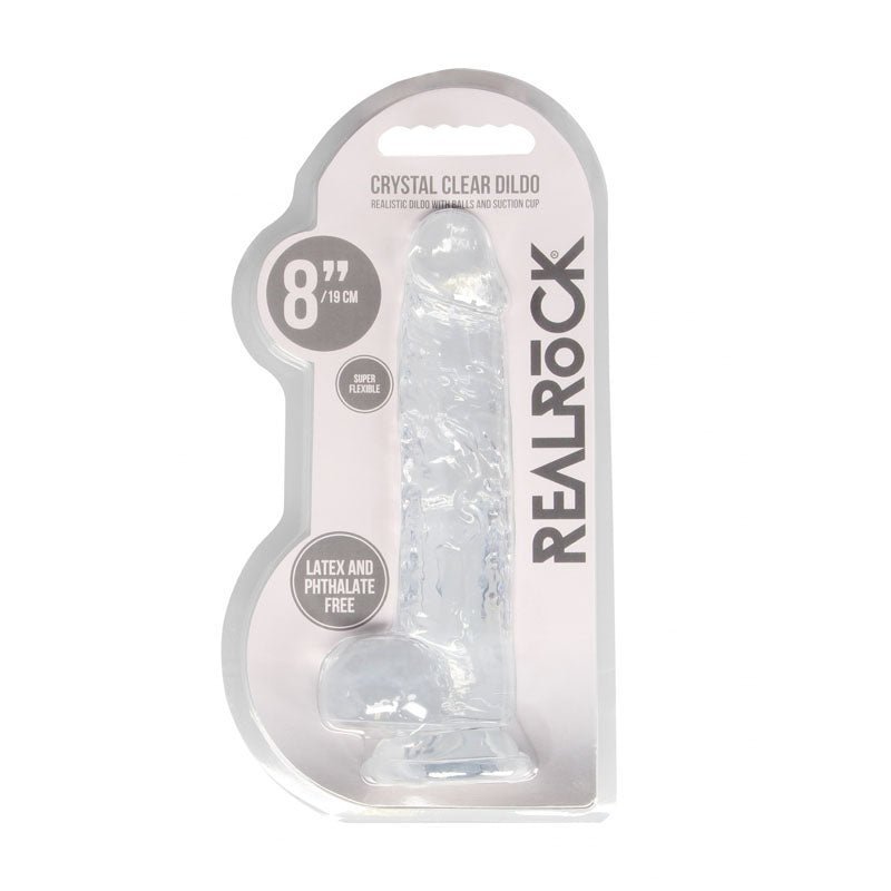 REALROCK 8'' Realistic Dildo With Balls - Clear 20.3 cm Dong – Sex toys NZ by Naughtyhut. Discreet delivery nationwide.