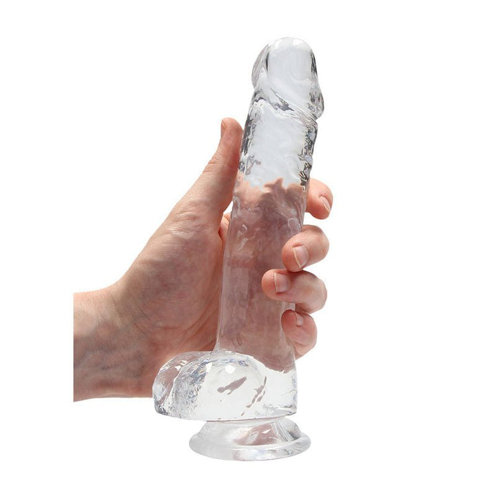 REALROCK 8'' Realistic Dildo With Balls - Clear 20.3 cm Dong – Sex toys NZ by Naughtyhut. Discreet delivery nationwide.