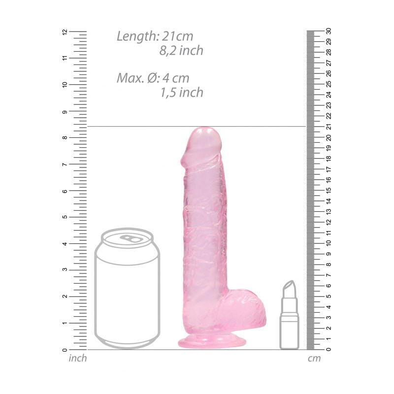 REALROCK 8'' Realistic Dildo With Balls - Pink 20.3 cm Dong – Sex toys NZ by Naughtyhut. Discreet delivery nationwide.