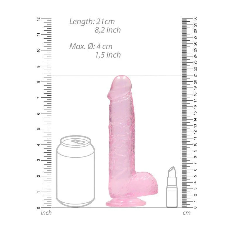 REALROCK 8'' Realistic Dildo With Balls - Pink 20.3 cm Dong – Sex toys NZ by Naughtyhut. Discreet delivery nationwide.