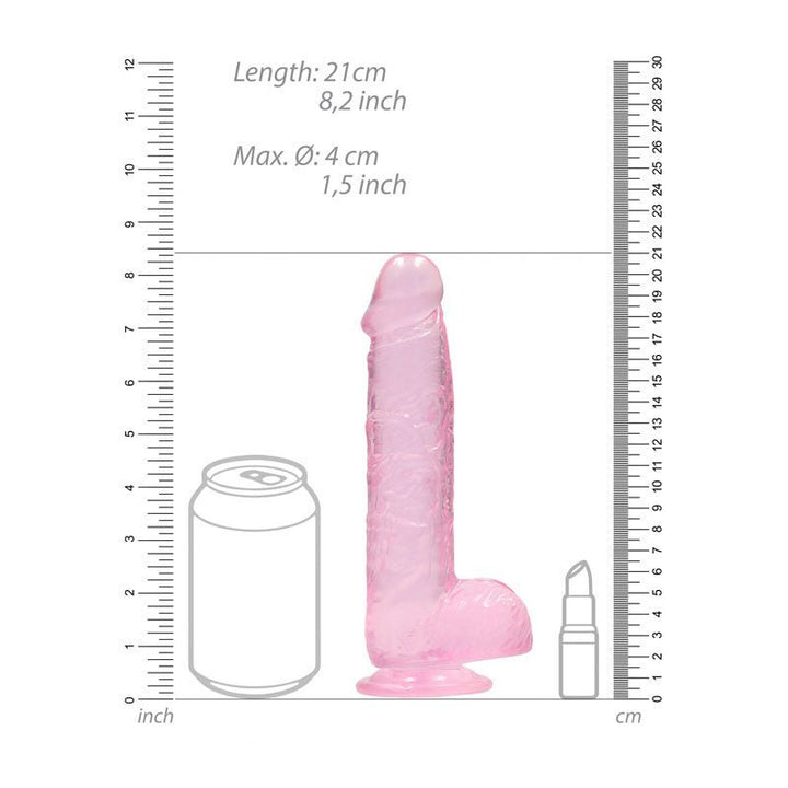 REALROCK 8'' Realistic Dildo With Balls - Pink 20.3 cm Dong – Sex toys NZ by Naughtyhut. Discreet delivery nationwide.