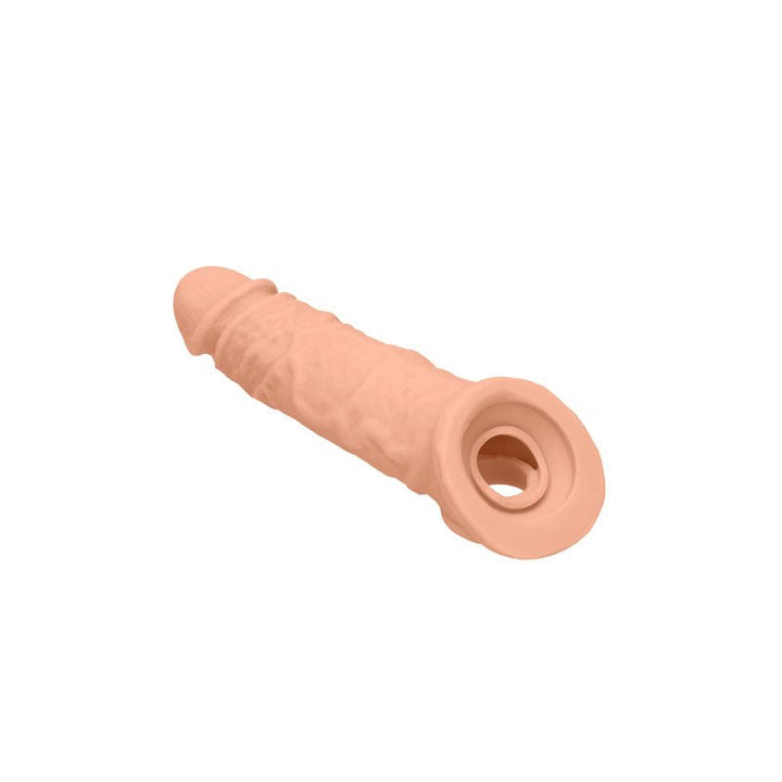 REALROCK 8'' Realistic Penis Extender with Rings - Flesh 20.3 cm Penis Extension Sleeve – Sex toys NZ by Naughtyhut. Discreet delivery nationwide.