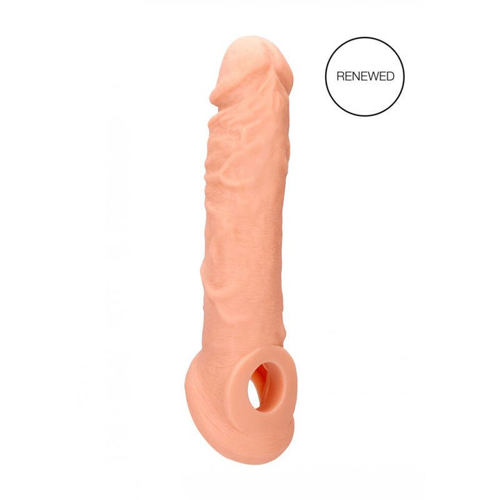REALROCK 8'' Realistic Penis Extender with Rings - Flesh 20.3 cm Penis Extension Sleeve – Sex toys NZ by Naughtyhut. Discreet delivery nationwide.