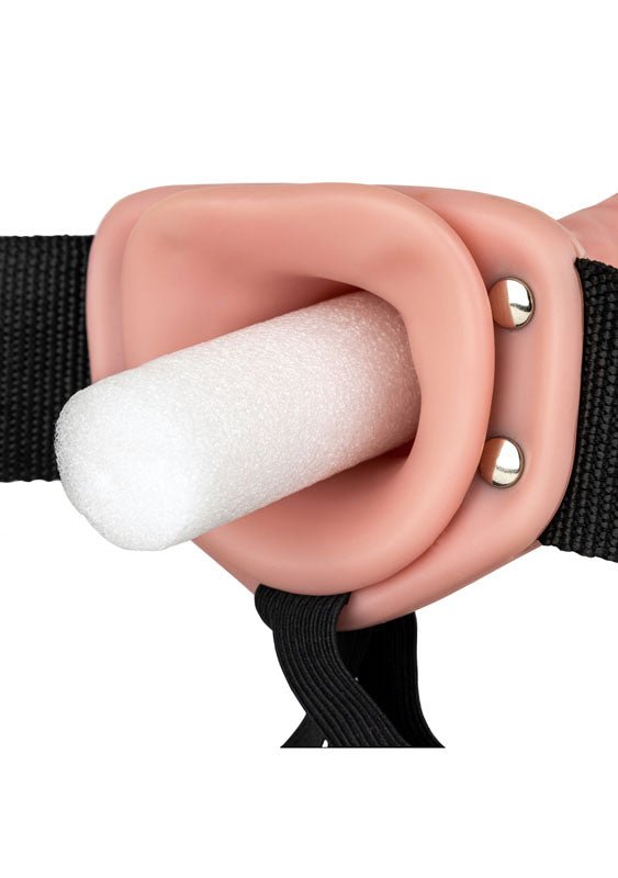 REALROCK Hollow Strap - on - 20.5 cm Flesh - Flesh 20.5 cm Hollow Strap - On – Sex toys NZ by Naughtyhut. Discreet delivery nationwide.