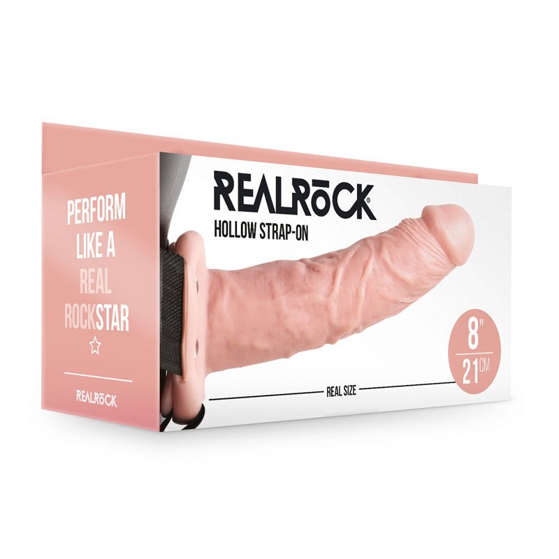 REALROCK Hollow Strap - on - 20.5 cm Flesh - Flesh 20.5 cm Hollow Strap - On – Sex toys NZ by Naughtyhut. Discreet delivery nationwide.