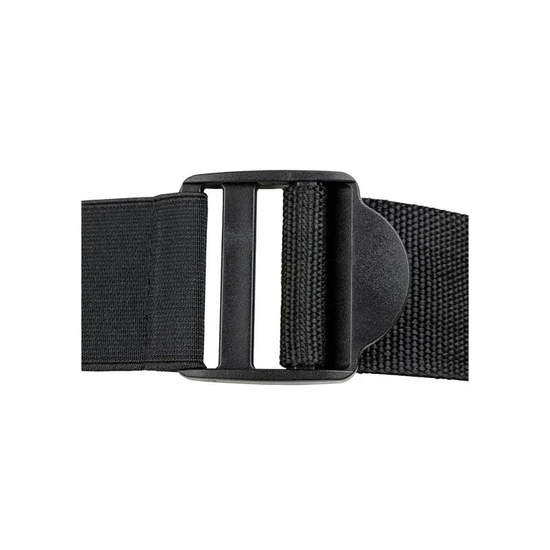 REALROCK 23 cm Hollow Strap-On with Balls in Black, close-up of the adjustable strap buckle