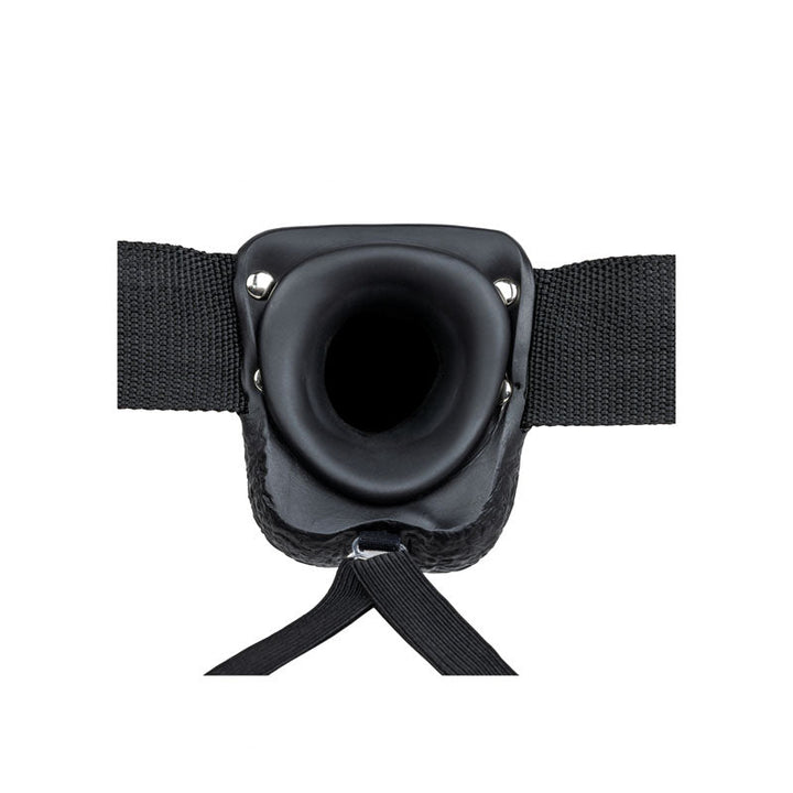 REALROCK Hollow Strapon with Balls - 23 cm Black - Black 23 cm Hollow Strap - On – Sex toys NZ by Naughtyhut. Discreet delivery nationwide.