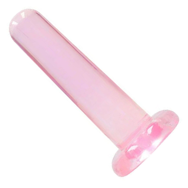 REALROCK 13.5 cm Non-Realistic Dildo in Pink – full length with suction base on white