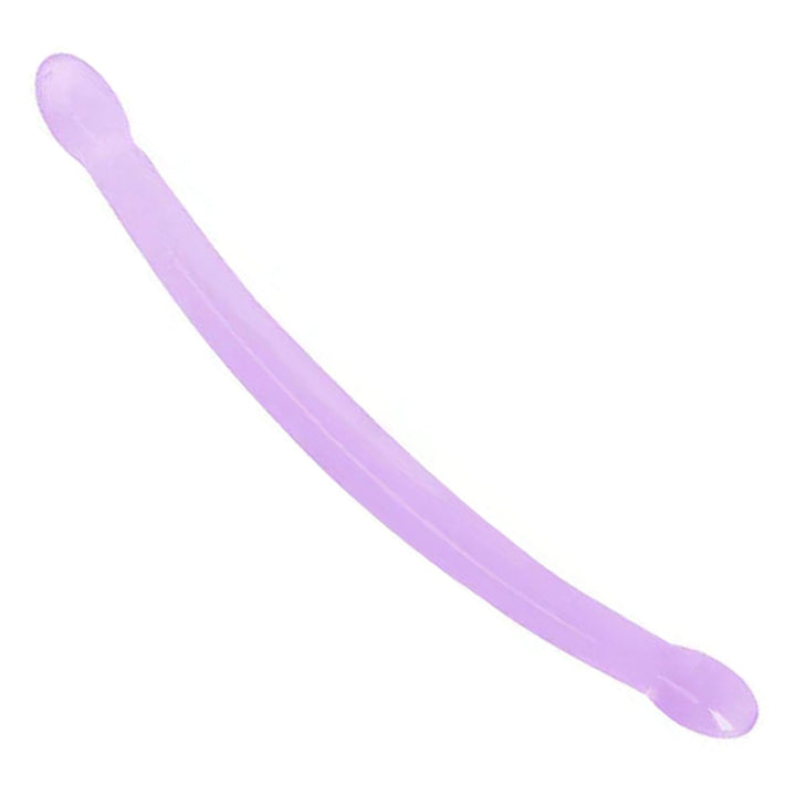 REALROCK 42 cm Non-Realistic Double Dildo in Purple – full length double-ended shaft on white
