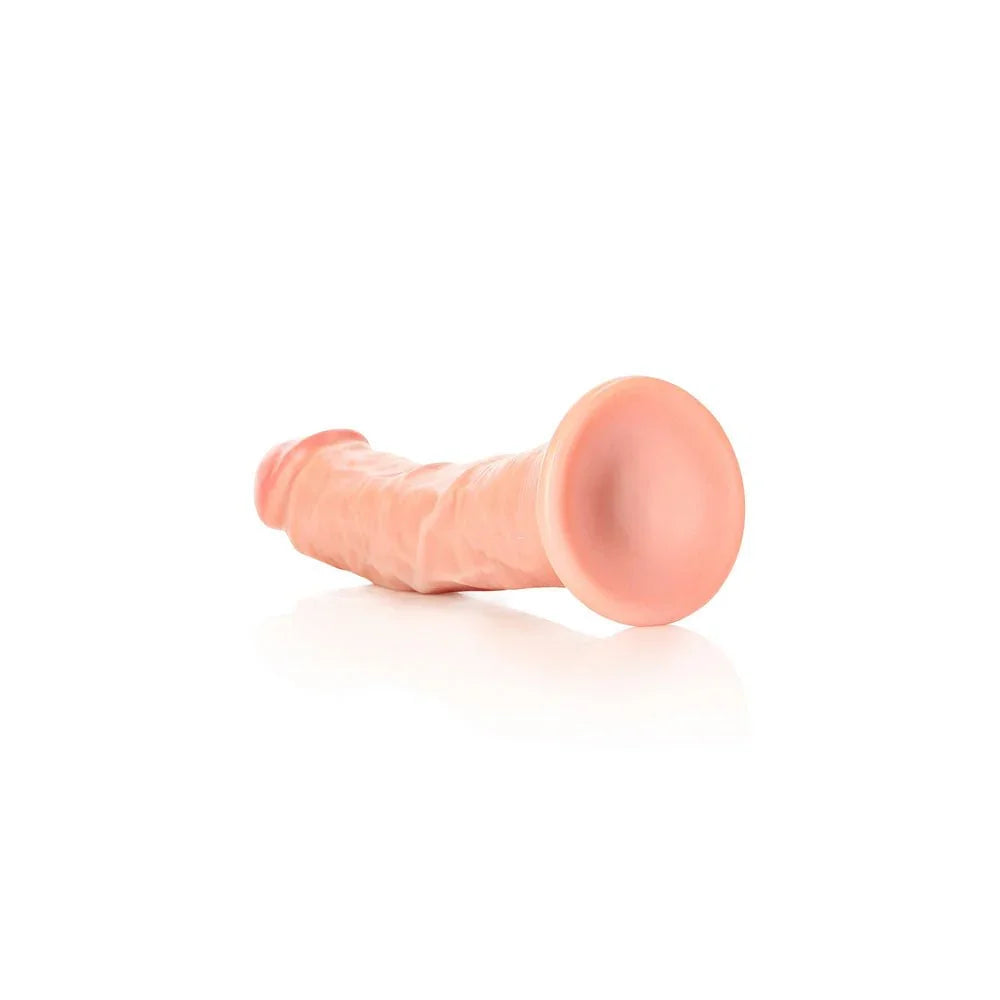 REALROCK Realistic Regular Curved Dildo with Suction Cup - 20 cm - Flesh 20 cm (8'') Dong – Sex toys NZ by Naughtyhut. Discreet delivery nationwide.