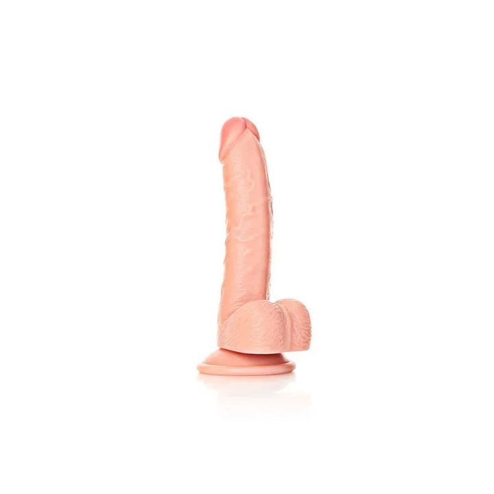 REALROCK Realistic Regular Curved Dong with Balls - 18 cm - Flesh 18 cm (7'') Dong – Sex toys NZ by Naughtyhut. Discreet delivery nationwide.