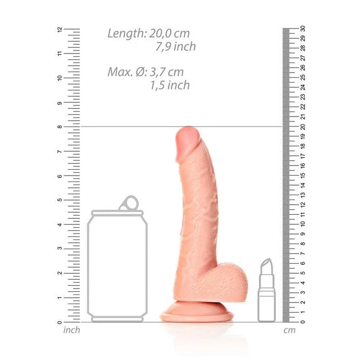 REALROCK Realistic Regular Curved Dong with Balls - 18 cm - Flesh 18 cm (7'') Dong – Sex toys NZ by Naughtyhut. Discreet delivery nationwide.