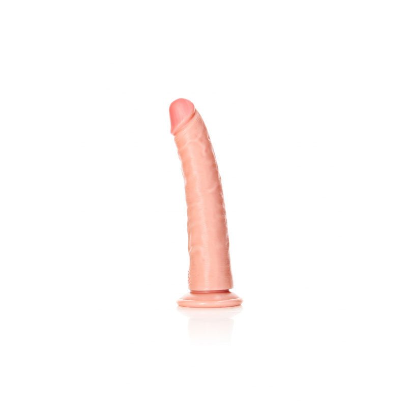 REALROCK Realistic Slim Dildo with Suction Cup - 18cm - Flesh 18 cm (7'') Dong – Sex toys NZ by Naughtyhut. Discreet delivery nationwide.