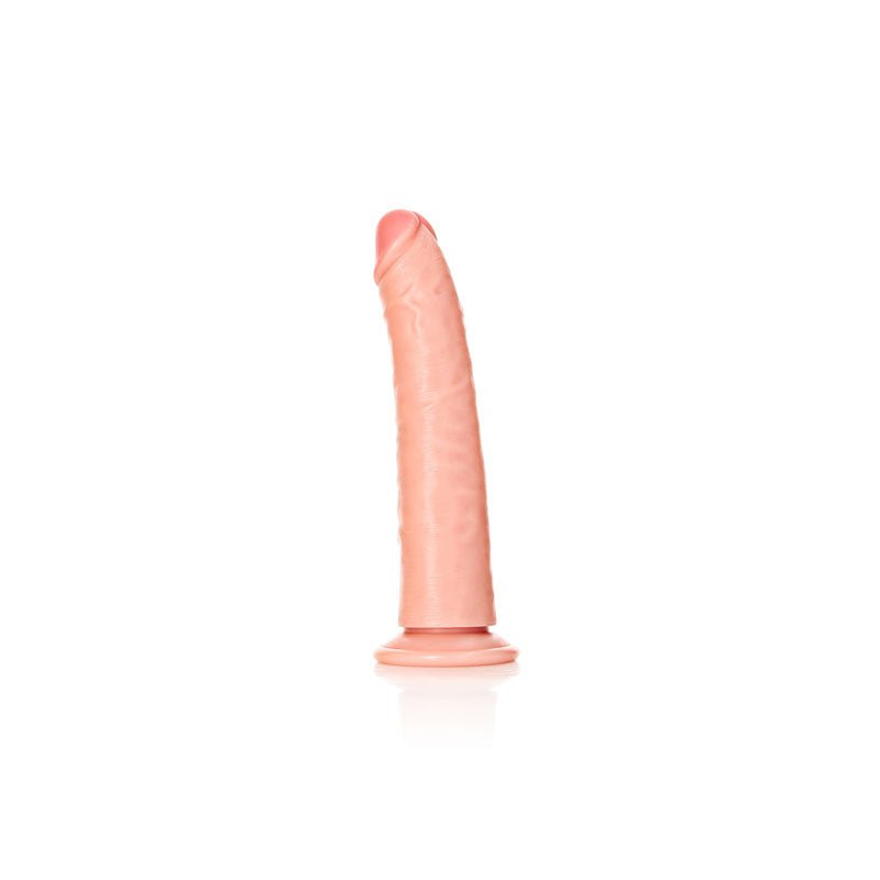 REALROCK Realistic Slim Dildo with Suction Cup - 18cm - Flesh 18 cm (7'') Dong – Sex toys NZ by Naughtyhut. Discreet delivery nationwide.