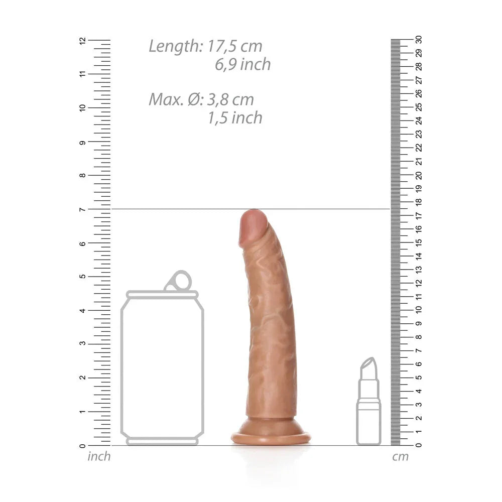 REALROCK Realistic Slim Dildo without Balls - 15.5 cm - Tan 15.5 cm (6'') Dong – Sex toys NZ by Naughtyhut. Discreet delivery nationwide.