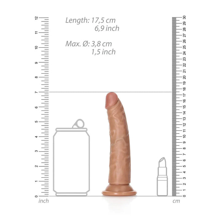 REALROCK Realistic Slim Dildo without Balls - 15.5 cm - Tan 15.5 cm (6'') Dong – Sex toys NZ by Naughtyhut. Discreet delivery nationwide.