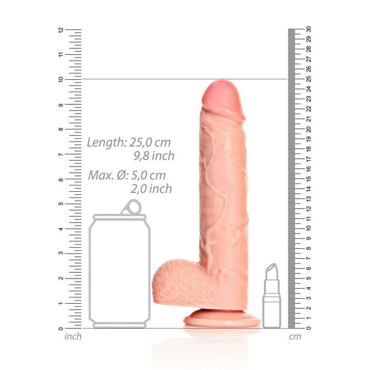 REALROCK Straight Realistic Dildo with Balls - 23 cm - Flesh 23 cm (9'') Dong – Sex toys NZ by Naughtyhut. Discreet delivery nationwide.