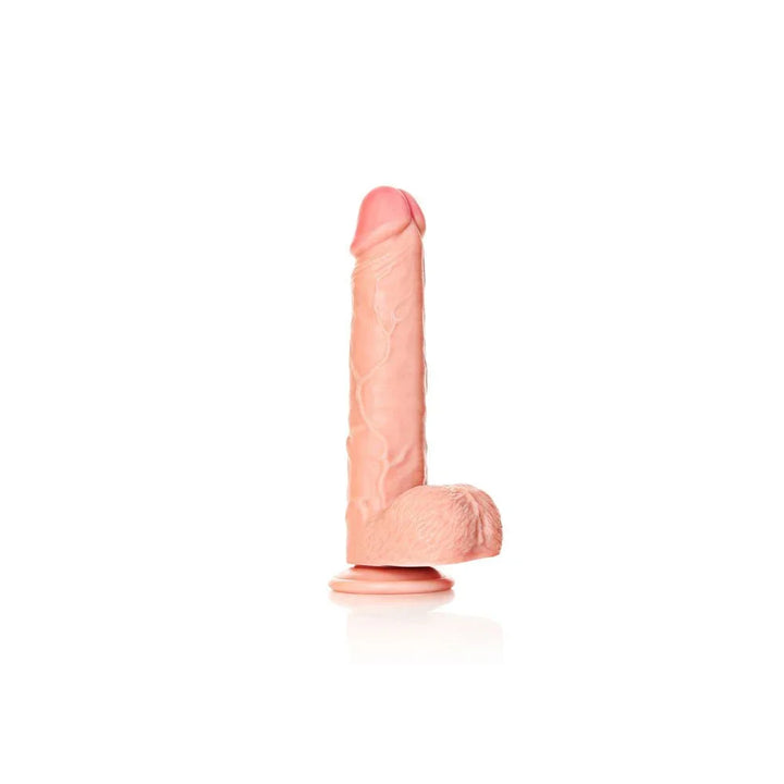 REALROCK Straight Realistic Dildo with Balls - 23 cm - Flesh 23 cm (9'') Dong – Sex toys NZ by Naughtyhut. Discreet delivery nationwide.