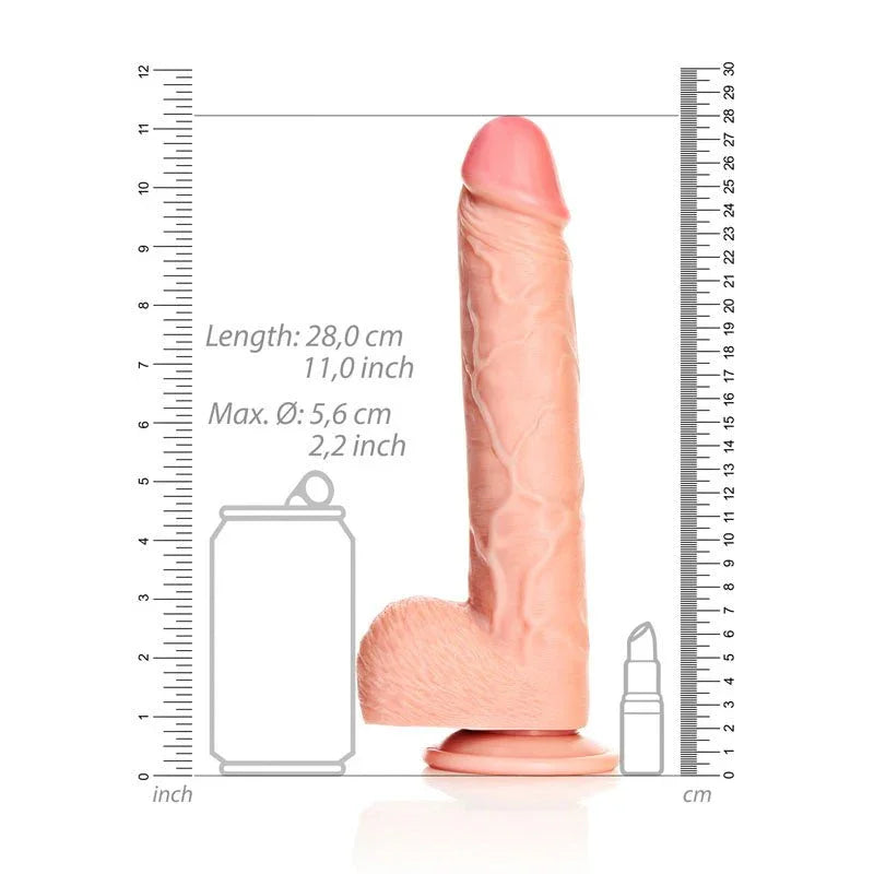 REALROCK Straight Realistic Dildo with Balls - 25.5 cm - Flesh 25.5 cm (10'') Dong – Sex toys NZ by Naughtyhut. Discreet delivery nationwide.