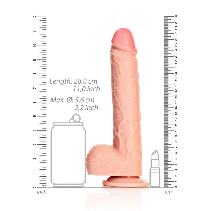 REALROCK Straight Realistic Dildo with Balls - 25.5 cm - Flesh 25.5 cm (10'') Dong – Sex toys NZ by Naughtyhut. Discreet delivery nationwide.
