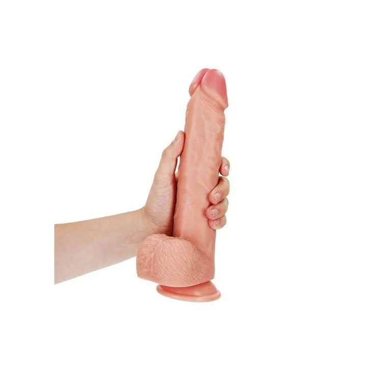 REALROCK Straight Realistic Dildo with Balls - 25.5 cm - Flesh 25.5 cm (10'') Dong – Sex toys NZ by Naughtyhut. Discreet delivery nationwide.