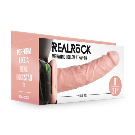 Buy REALROCK Vibrating Hollow Strap - on - 20.5 cm Flesh - Flesh 20.5 cm Vibrating Hollow Strap - On – Naughtyhut NZ sex toys online. Discreet delivery & top brands.