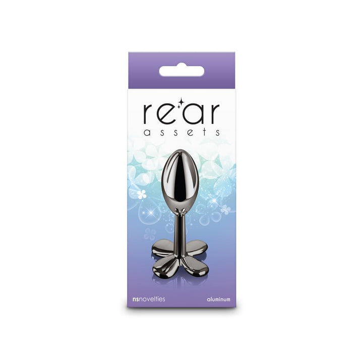 Rear Assets Clover - Gunmetal - Gunmetal 9.2 cm Metallic Butt Plug – Sex toys NZ by Naughtyhut. Discreet delivery nationwide.