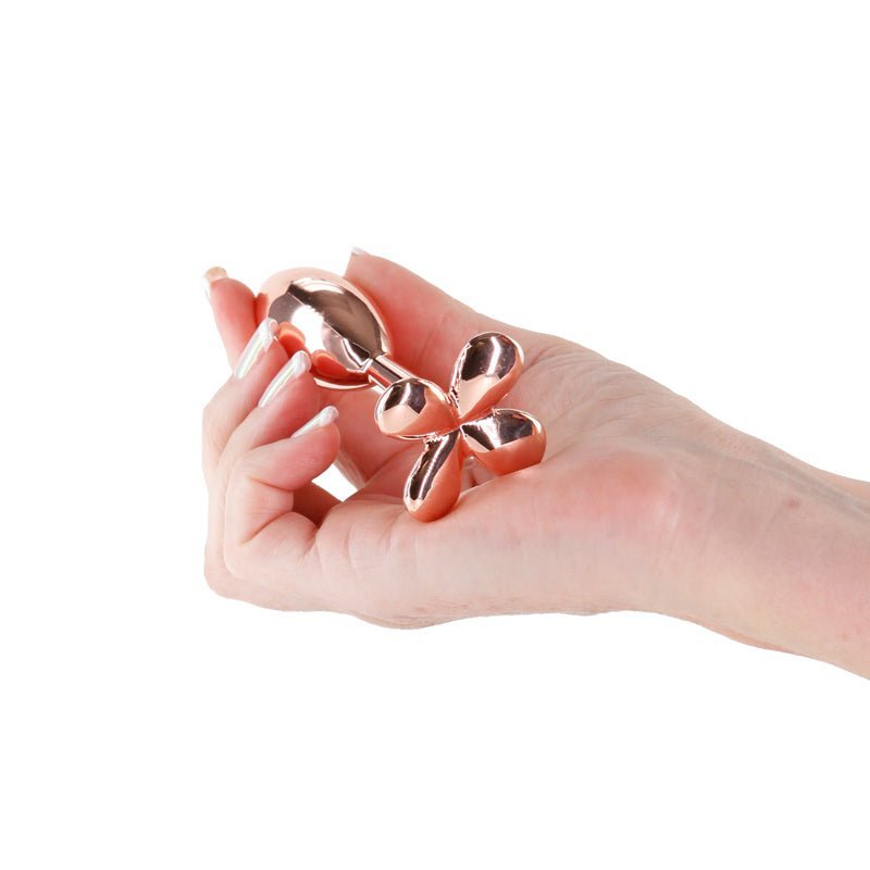 Rear Assets Clover - Rose Gold - Rose Gold 9.2 cm Metallic Butt Plug – Sex toys NZ by Naughtyhut. Discreet delivery nationwide.