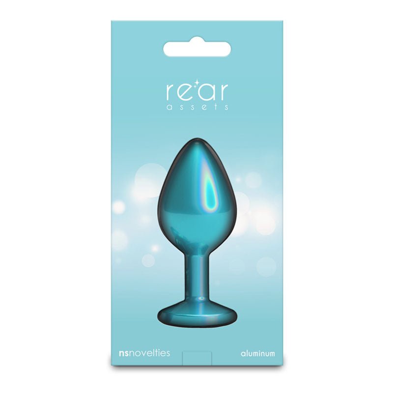 Rear Assets Iridescent - Medium - Teal - Iridescent Teal 8.2 cm Medium Butt Plug – Sex toys NZ by Naughtyhut. Discreet delivery nationwide.