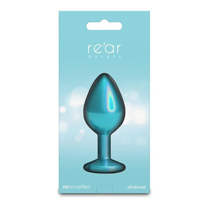 Rear Assets box in teal, single plug pictured in silhouette on the card
