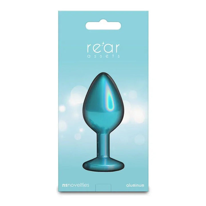 Rear Assets box in teal, single plug pictured in silhouette on the card