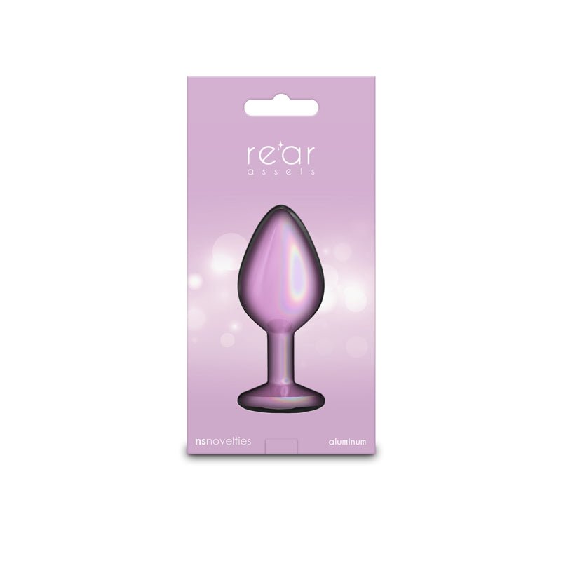 Rear Assets Iridescent Pink - Medium - Iridescent Pink 8.2 cm Medium Butt Plug – Sex toys NZ by Naughtyhut. Discreet delivery nationwide.