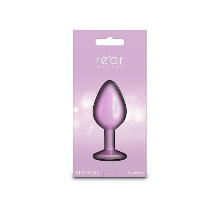 Rear Assets Iridescent Pink - Medium - Iridescent Pink 8.2 cm Medium Butt Plug – Sex toys NZ by Naughtyhut. Discreet delivery nationwide.