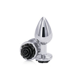 Buy Rear Assets Rose - Medium - Chrome 8.9 cm Metal Butt Plug with Black Rose Base at NZ’s Mega Adult Toys Store. Discover premium sex toys with discreet shipping at the best price in NZ