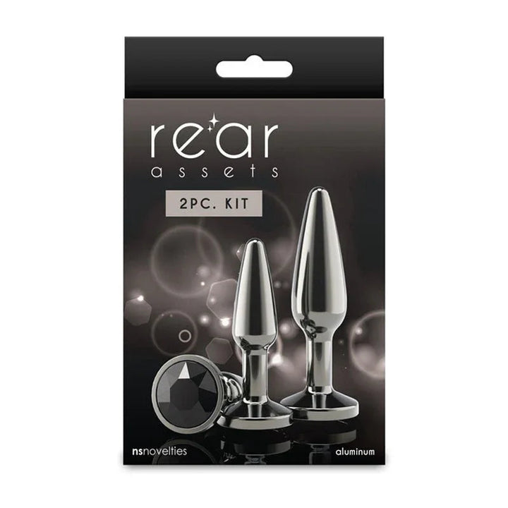 Rear Assets Tapered Trainer Kit 2pc box in black, plugs and black gem base pictured