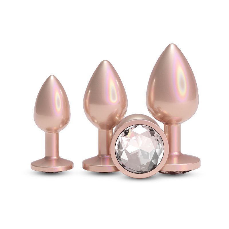 Rear Assets Trainer Kit - Iridescent Champagne - Iridescent Champagne Metallic Butt Plugs - Set of 3 Sizes – Sex toys NZ by Naughtyhut. Discreet delivery nationwide.