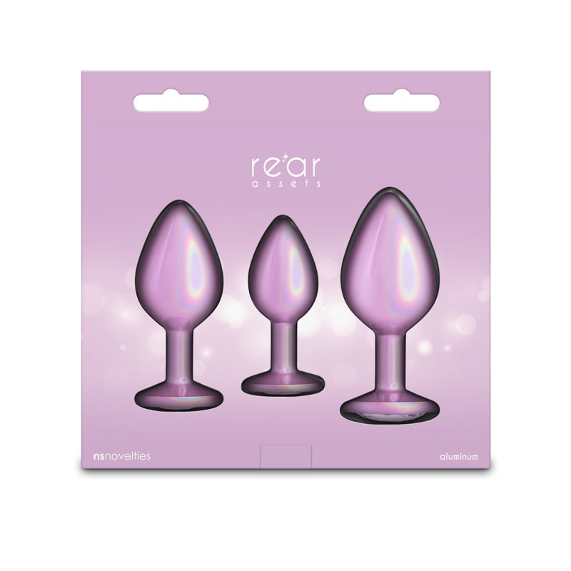 Buy Rear Assets Trainer Kit - Iridescent Pink - Iridescent Pink Metallic Butt Plugs - Set of 3 Sizes – Naughtyhut NZ sex toys online. Discreet delivery & top brands.