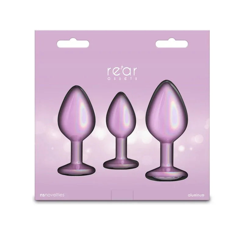 Rear Assets Trainer Kit box in lilac, three pink plugs pictured without the kit label