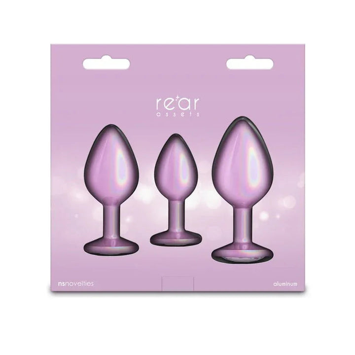 Rear Assets Trainer Kit box in lilac, three pink plugs pictured without the kit label