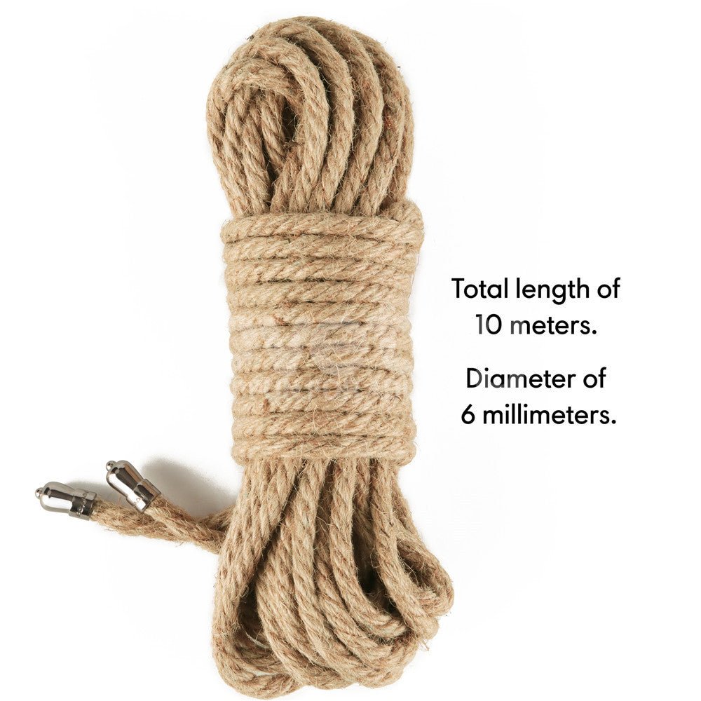 Buy Rebellion Reign Hemp Bondage Rope - Rustic - Rustic Bondage Rope - 10 metre length – Naughtyhut NZ sex toys online. Discreet delivery & top brands.
